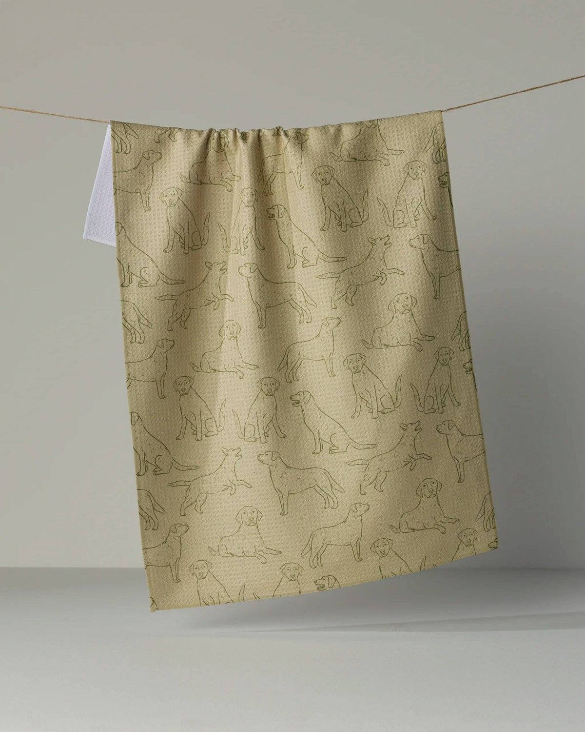Lab Pups Tea Towel: Aloe