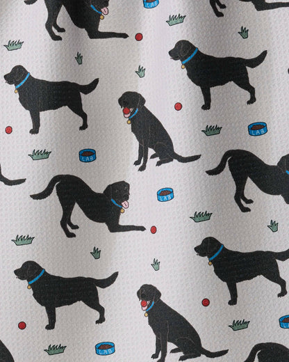 Lab Pals Tea Towel: Black-lab