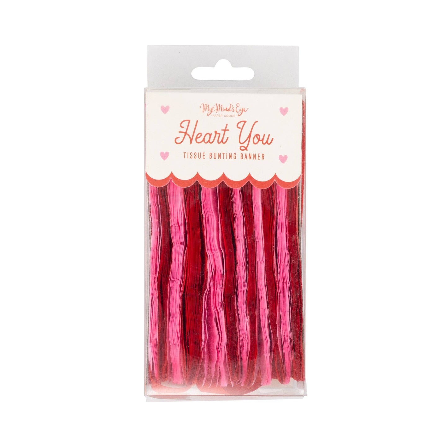 Pink and Red Double Tissue Bunting Banner