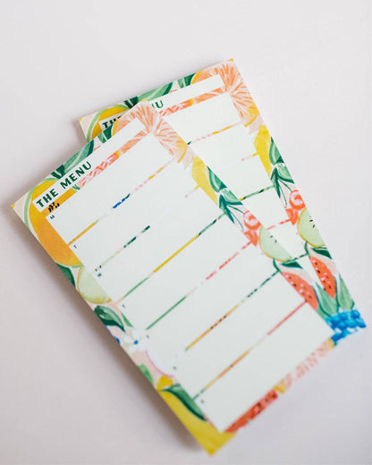 Tropical Fruits Meal Menu Notepad With Magnet