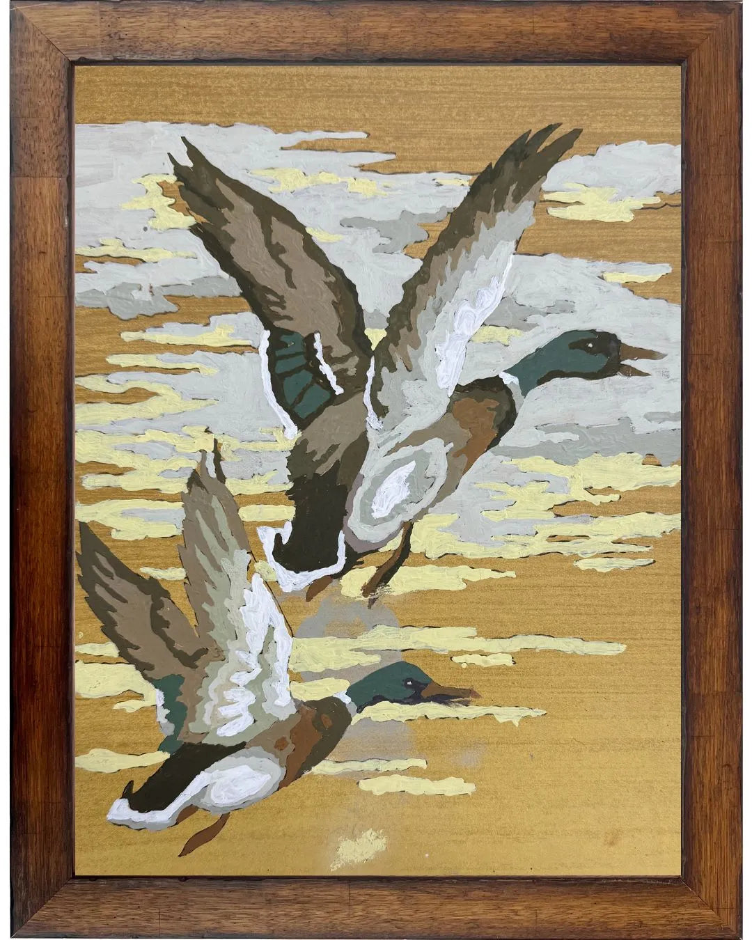 Mallards Flying Right Paint by Number Framed Print