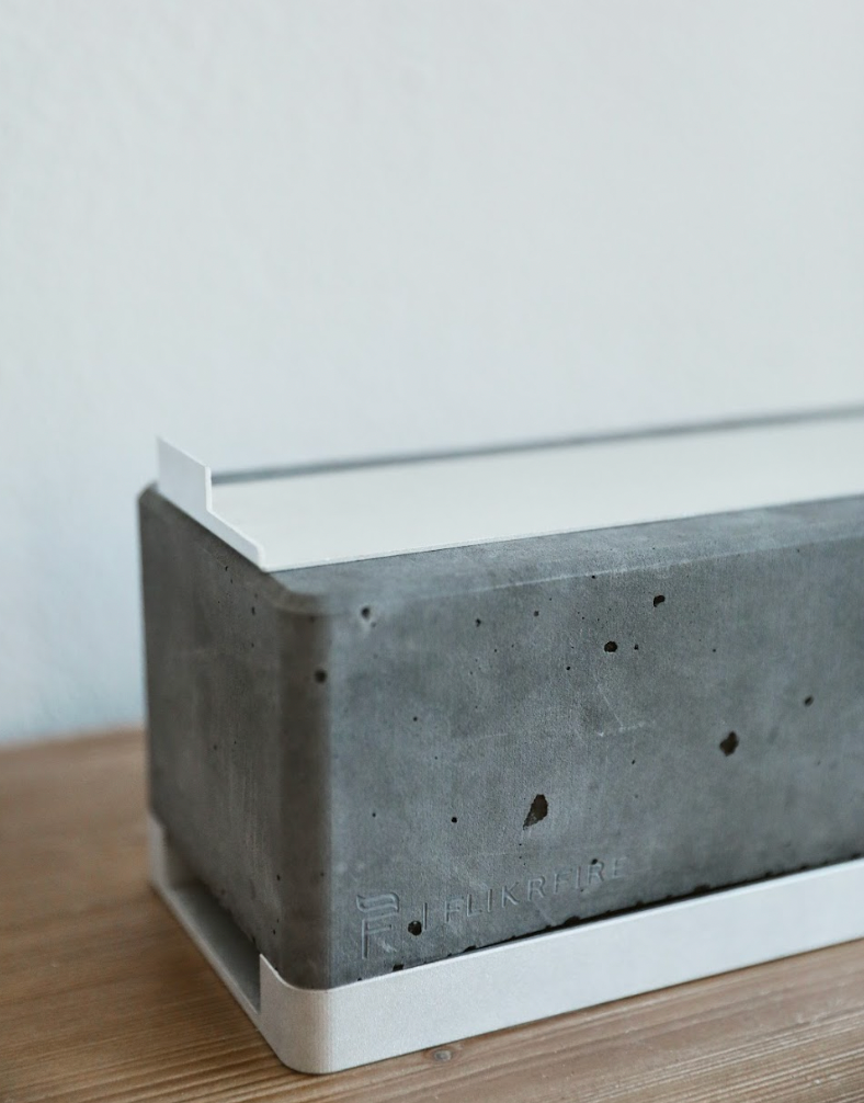Flikrfire XL Table Top Fireplace- Silver