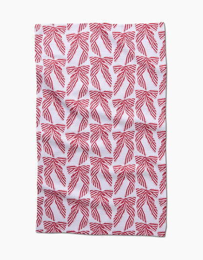 Striped Bows Tea Towel