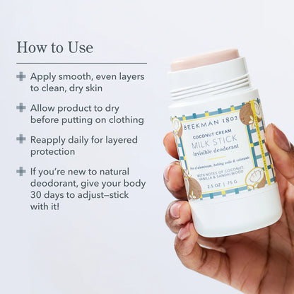 Coconut Cream Milk Stick Deodorant