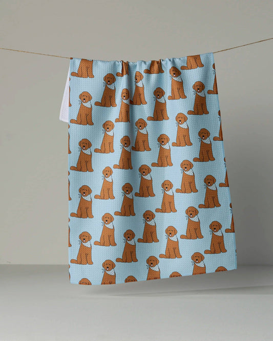 Doodle Days Tea Towel: Powder-blue