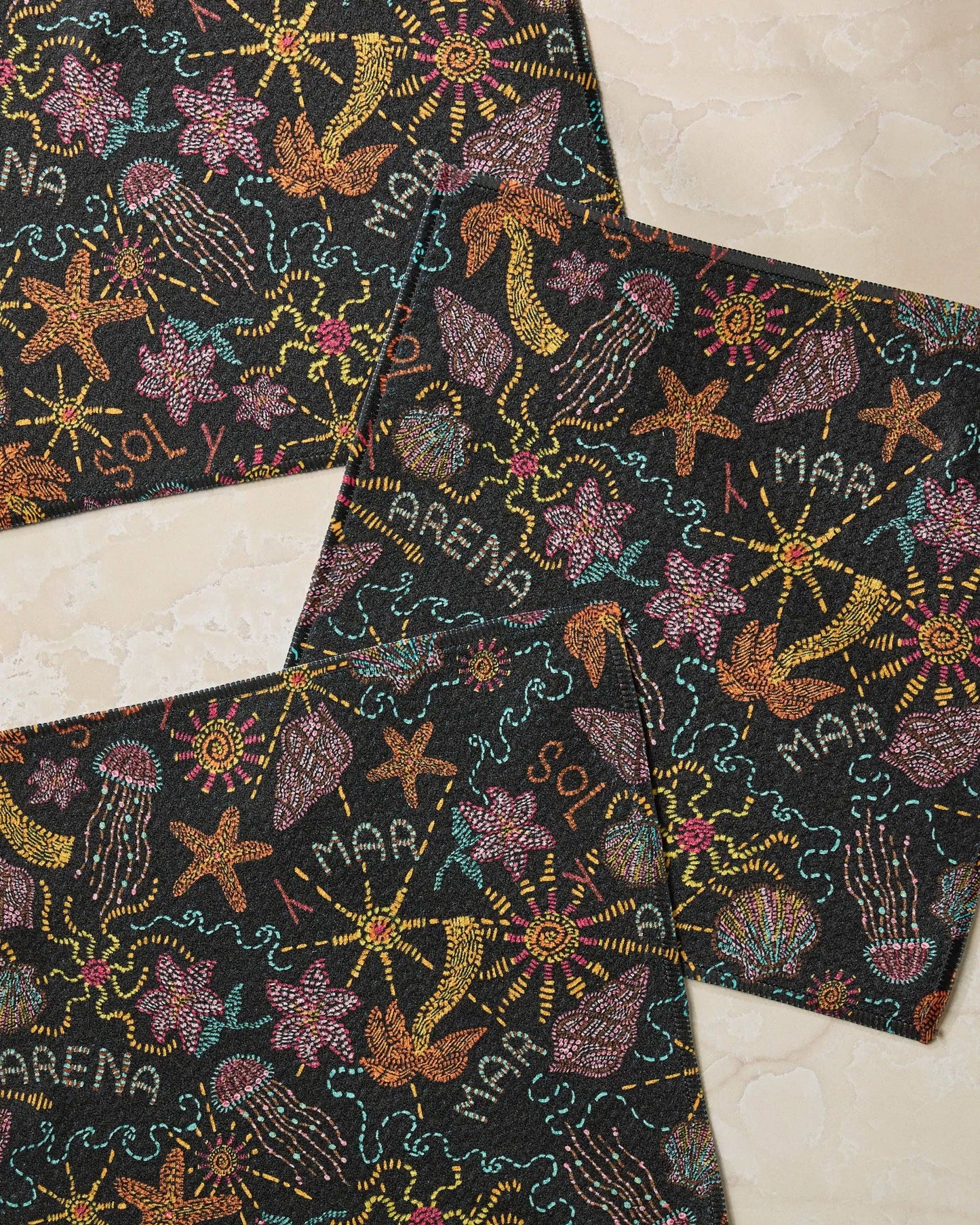 Sol Mar Black Dishcloth Set