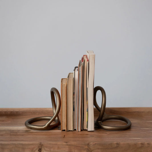 Metal Abstract Bookends- Set of 2