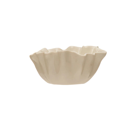 Small Stoneware Fluted Bowl