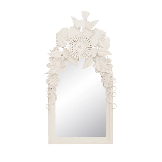 Flower & Bird Wood Framed Mirror