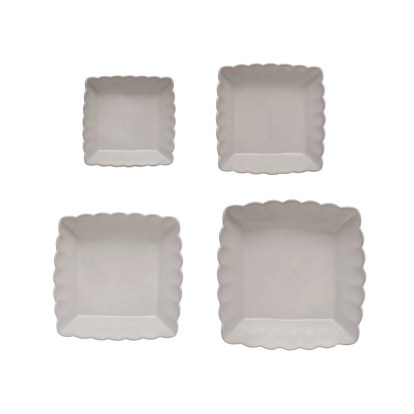 Serving Dishes w/ Scalloped Edge- Set of 4