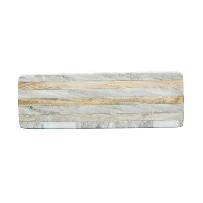 Marble & Mango Wood Striped Cutting Board