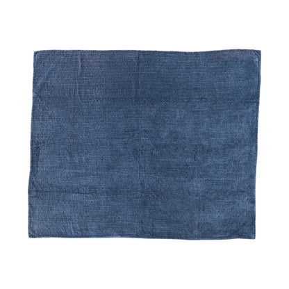 Blue Velvet Kantha Stitch Throw