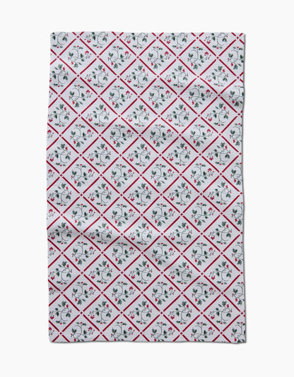 Christmas Mistletoe Trellis Luxe Hand Towel