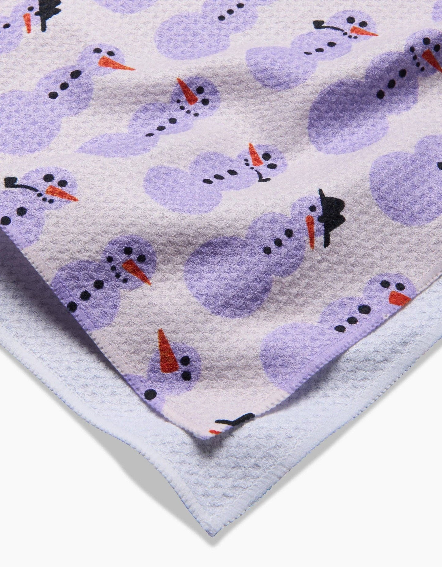 Purple Snowmen Tea Towel