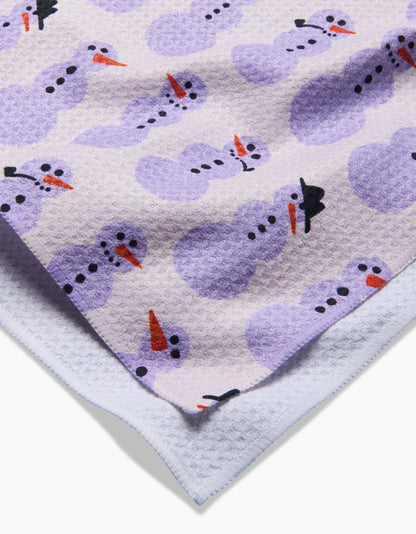 Purple Snowmen Tea Towel