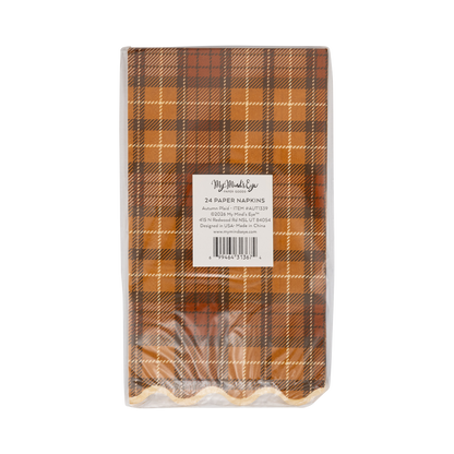 Autumn Plaid Dinner Paper Napkins