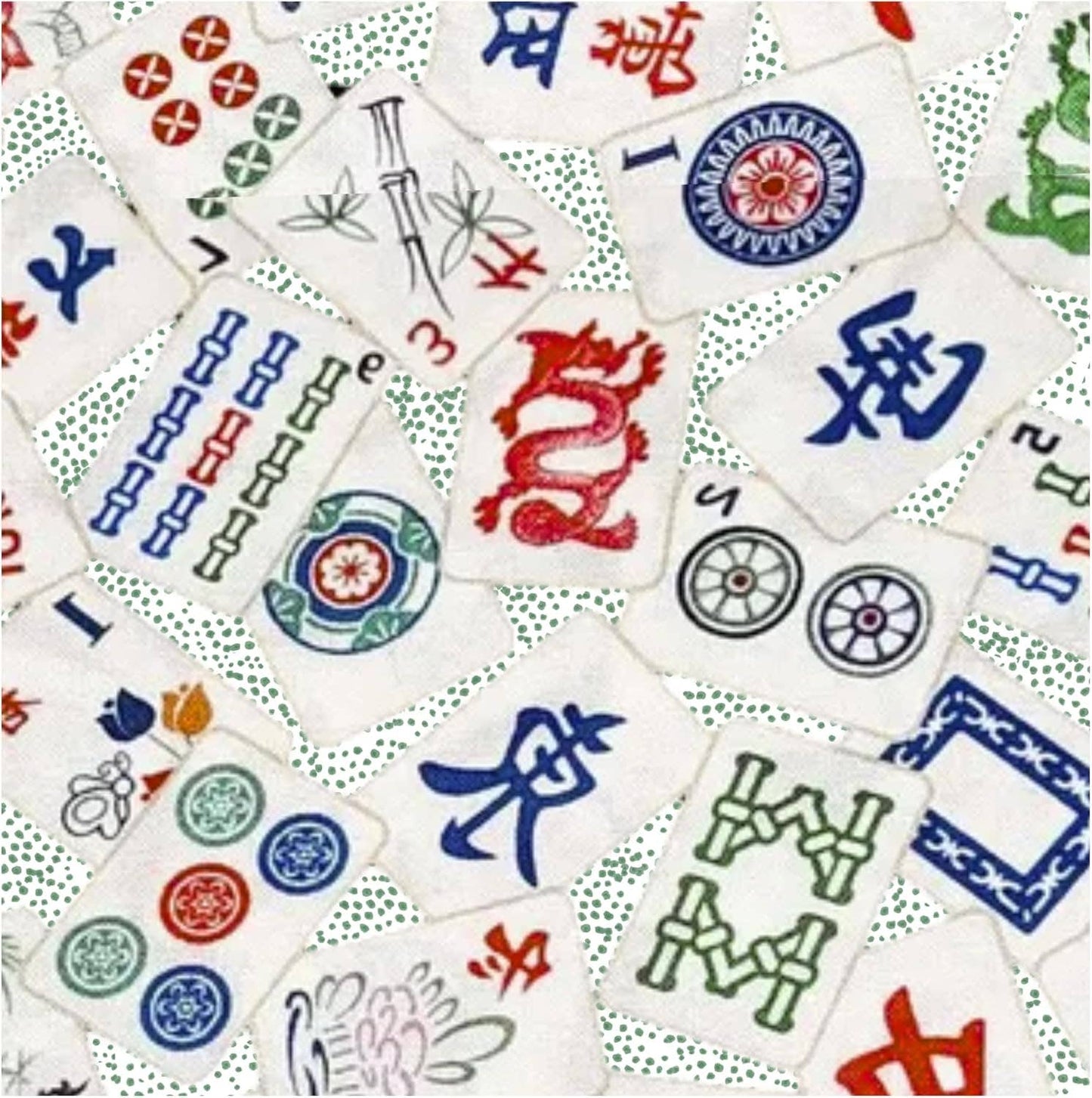 Sage Green Mahjong Cocktail Napkins
