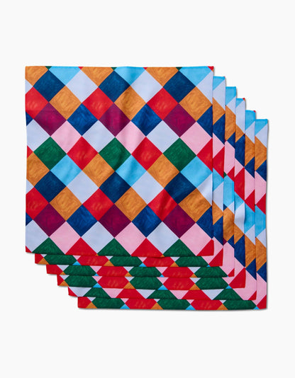 Holiday Harlequin Dinner Napkin Set