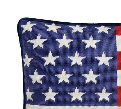 American Flag Embroidered Pillow