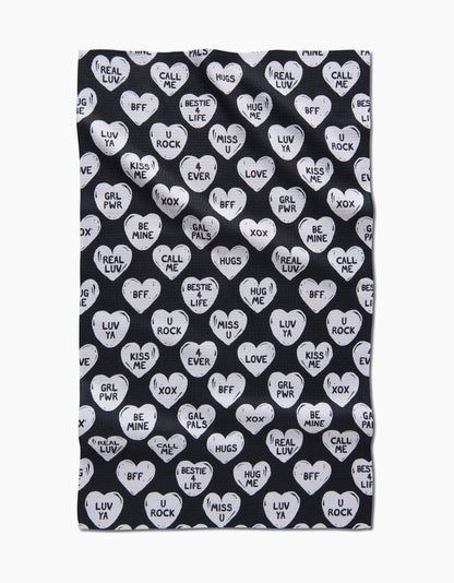 BFF Candy Hearts Tea Towel