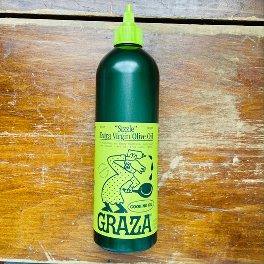 graza sizzle extra virgin olive oil in green squeeze bottle