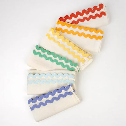 Colorful Ricrac Fabric Napkins- Set of 6