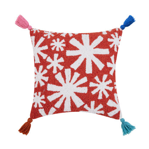 Snowflake with Tassels Hook Pillow