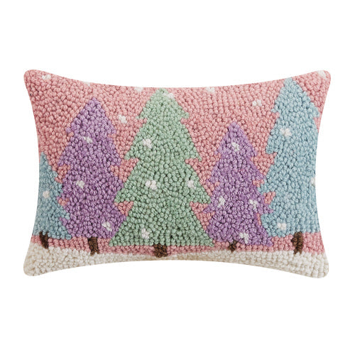 Snowy Bright Forrest Hook Pillow