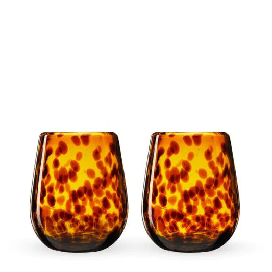 Tortuga Recycled Stemless Wine Glass- Set of 2
