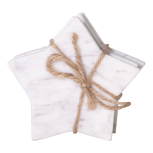 Marble Star Shaped Coasters- Set of 4