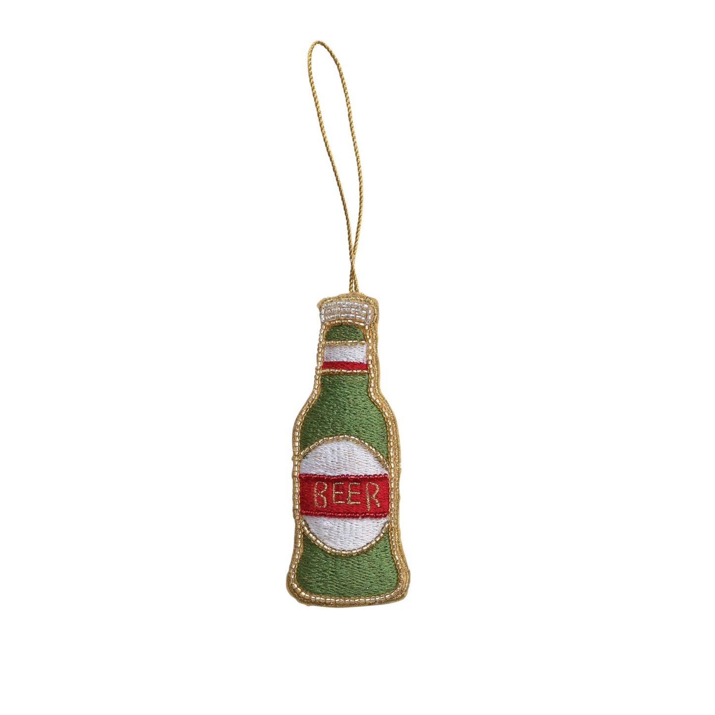 Beaded & Embroidered Beer Ornament