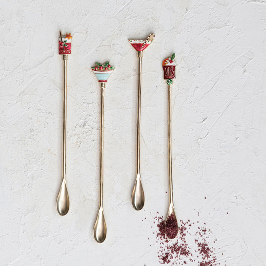Holiday Cocktail Spoons- Set of 4