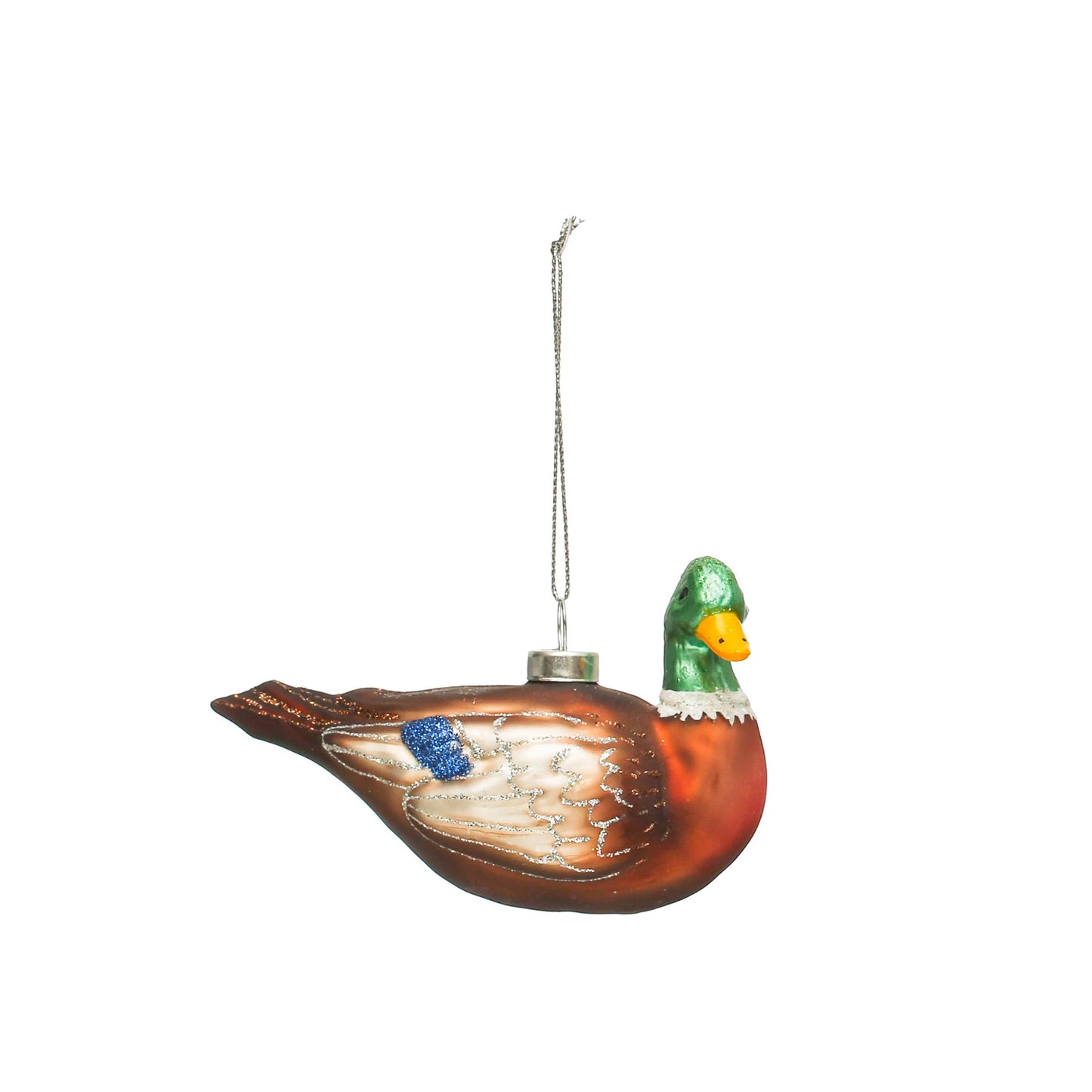 Hand-Painted Glass Mallard Duck Ornament