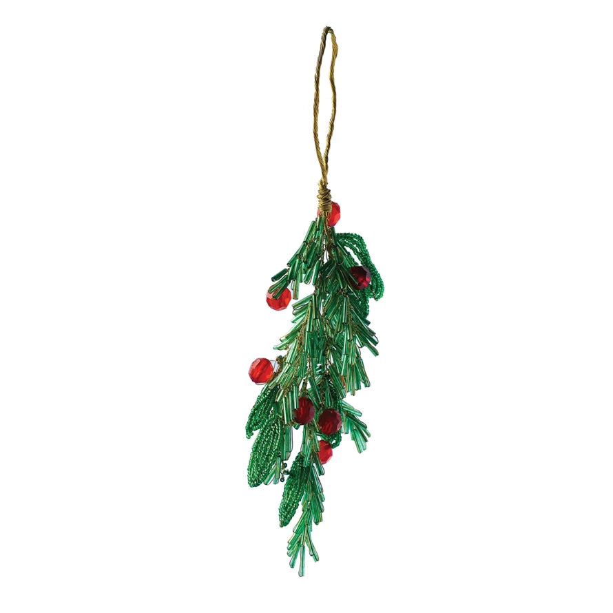 Beaded Mistletoe Ornament