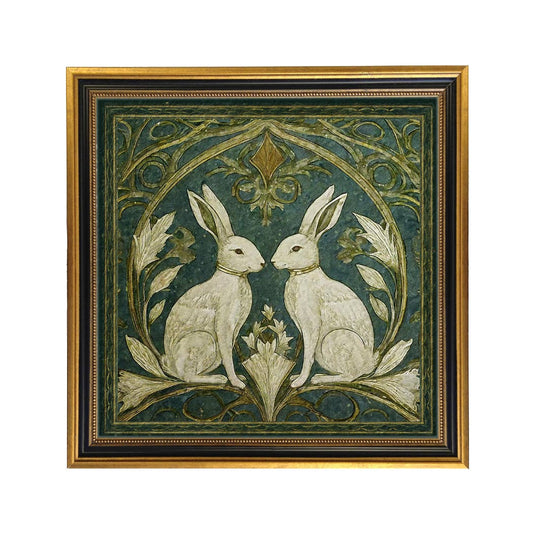 Two Rabbits Art Nouveau Framed