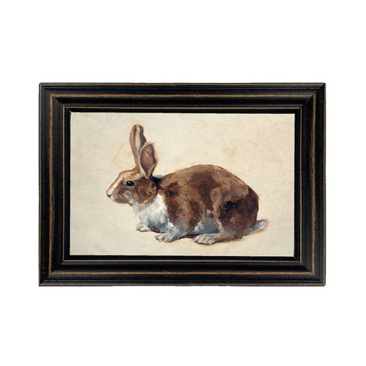 Bunny Rabbit Print in Distressed Black Frame