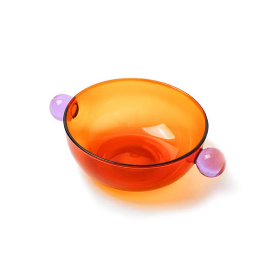 Lollipop Amber & Purple Color Block Glass Bowl