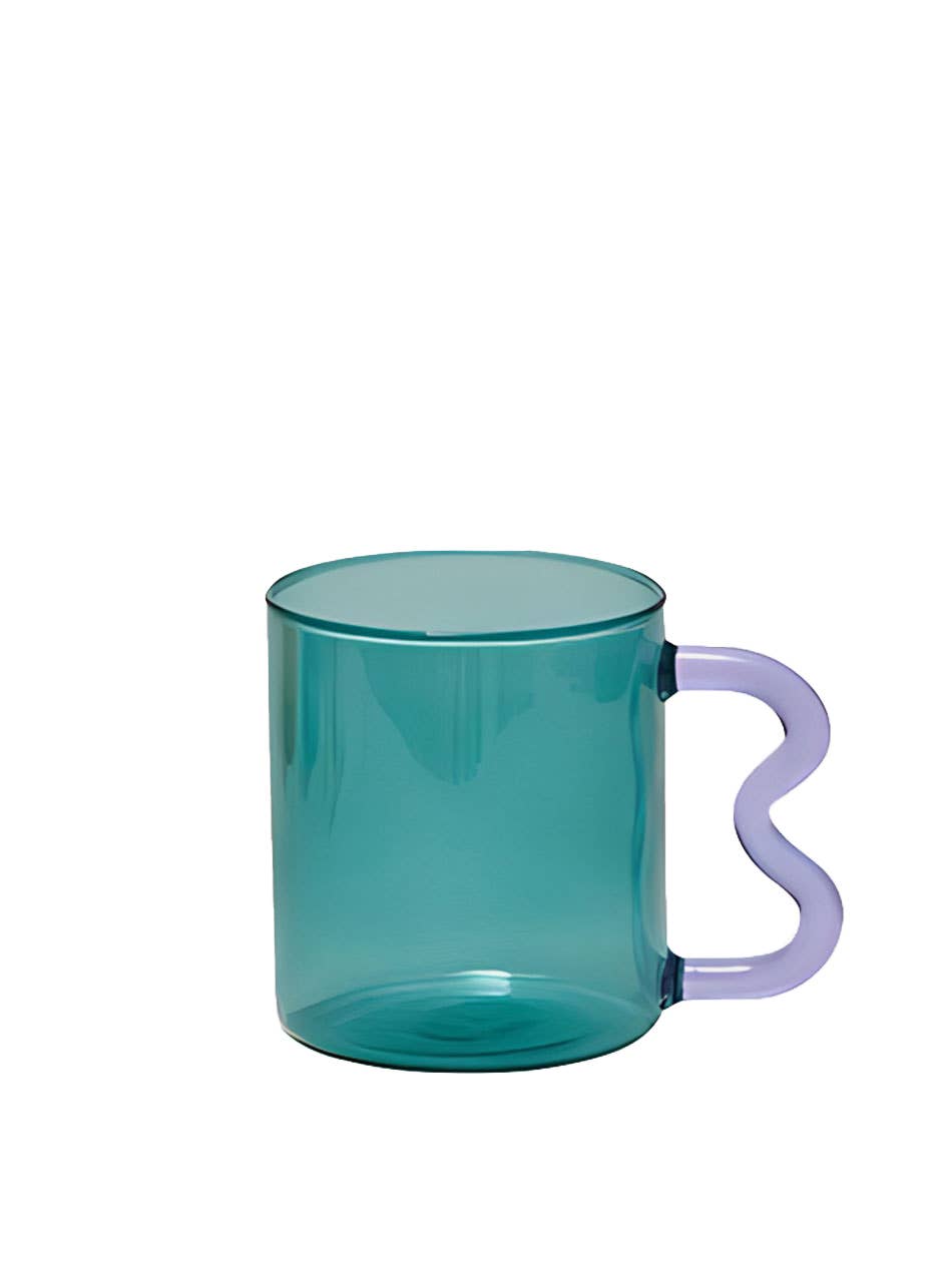 Bonbon Turquoise & Purple Glass Mug