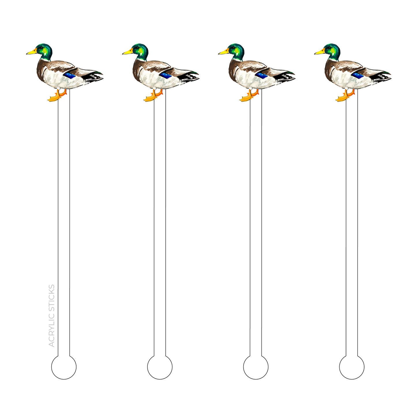 Mallard Duck Acrylic Stir Sticks