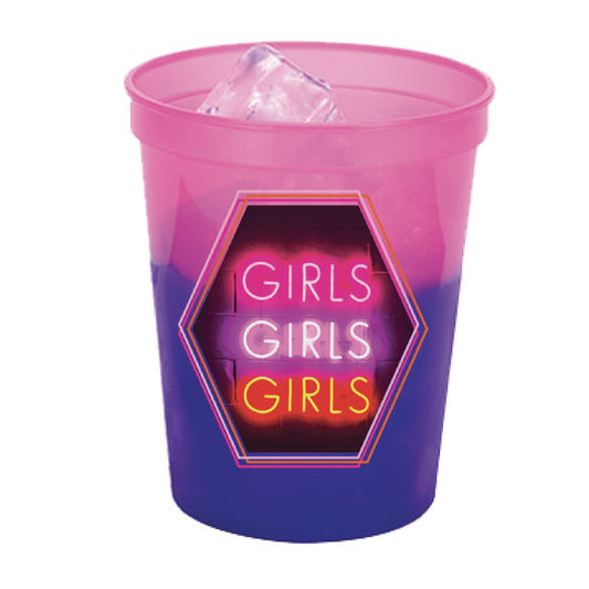 "Girls, Girls Girls" Mood Stadium Cups- Set of 6