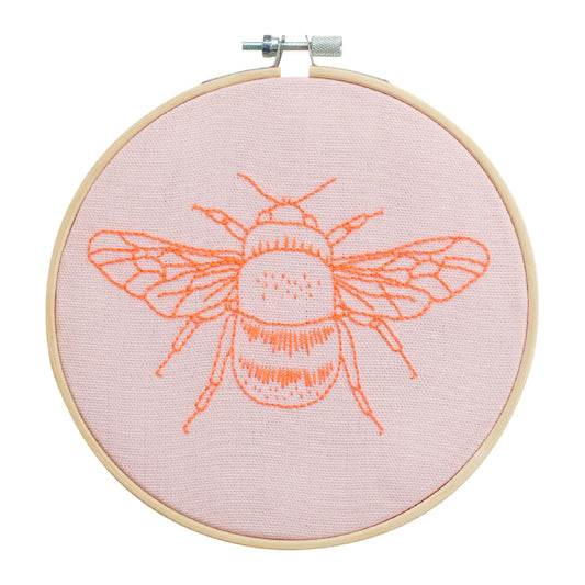 Bee Embroidery Kit- Blush Pink