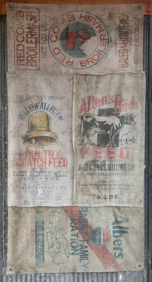 Vintage burlap feed sacks hot sale