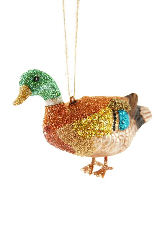 Glitter Mallard Duck Ornament