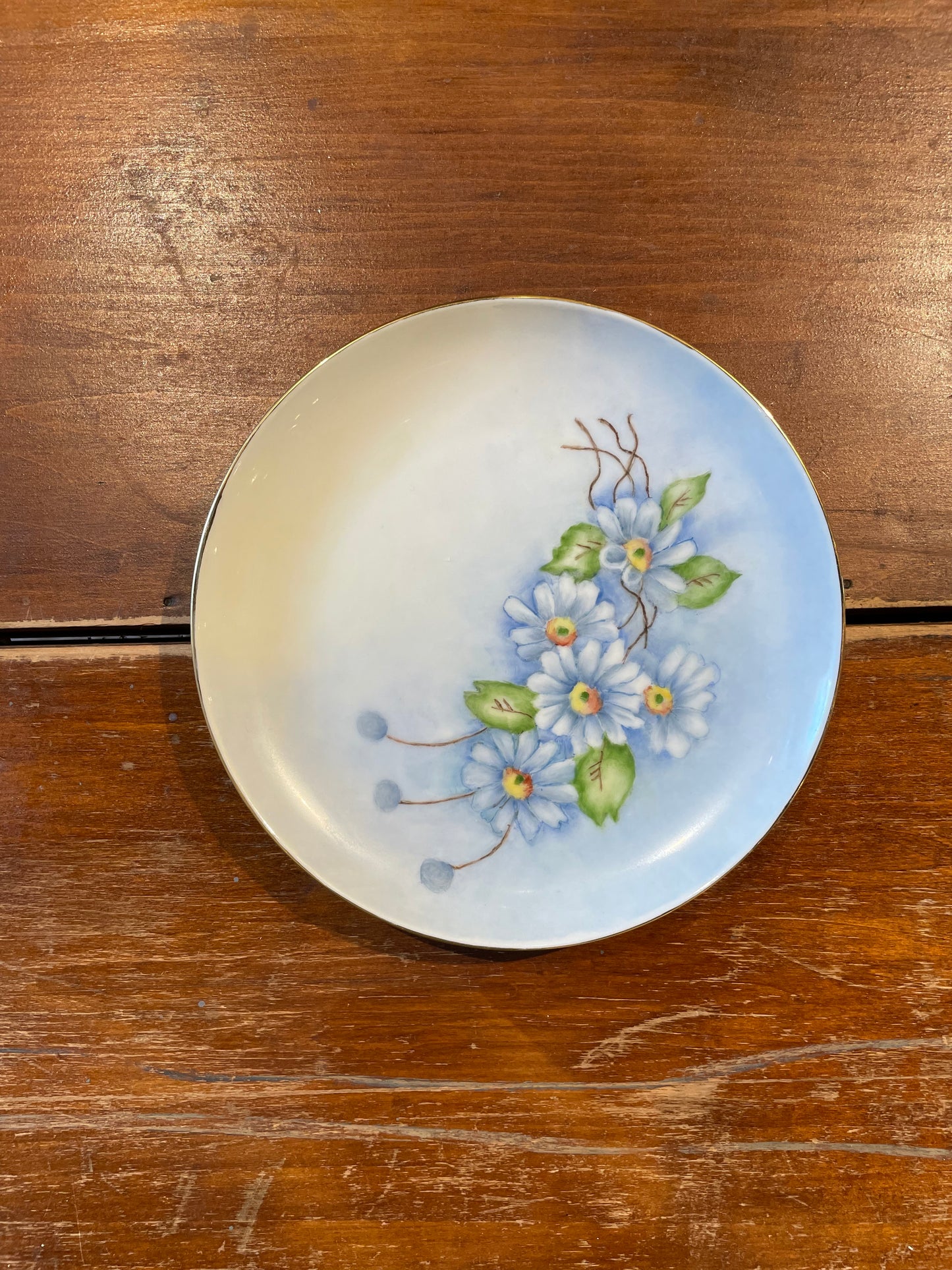 Blue Flower Plate- Vintage