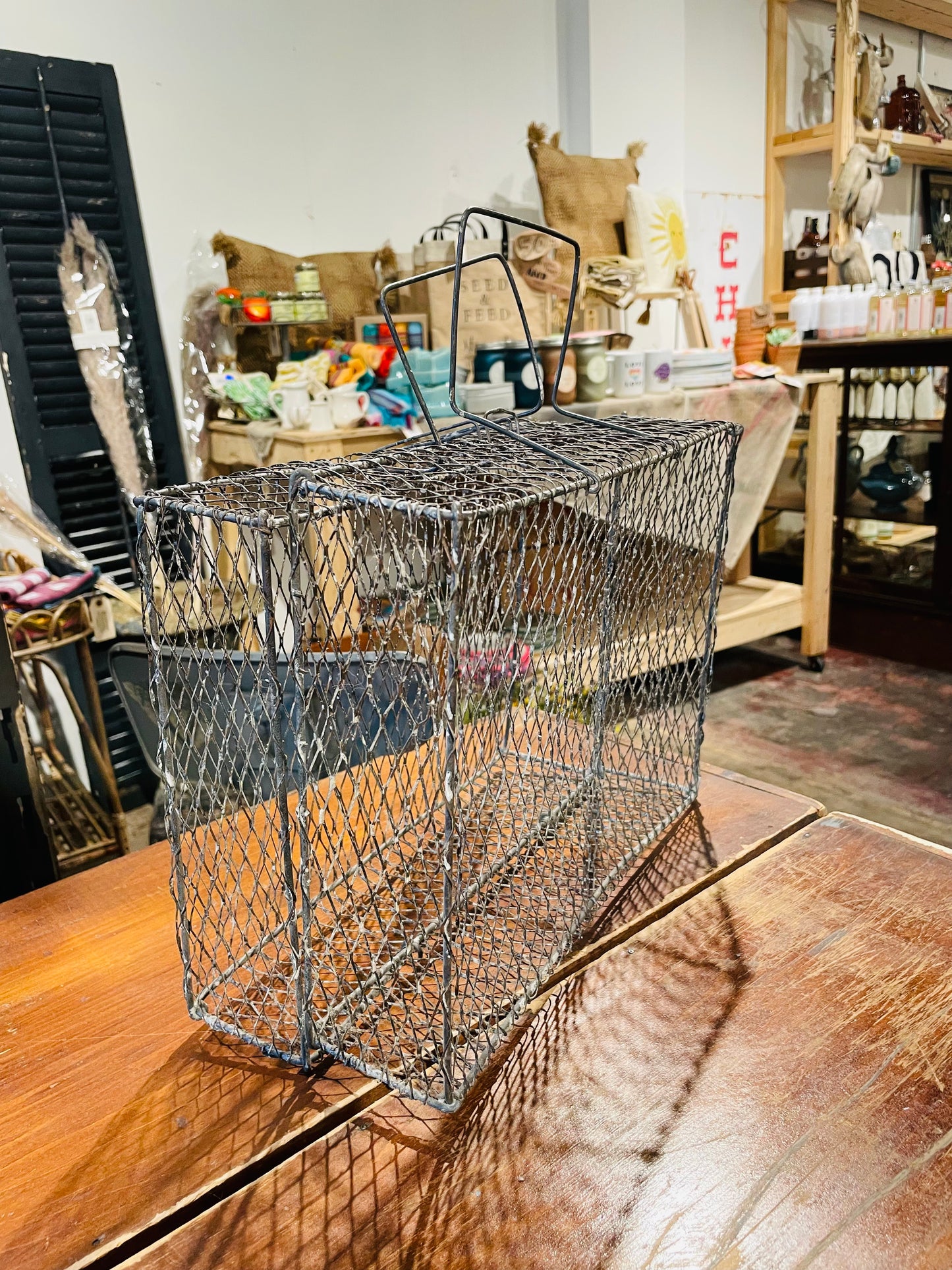Wire Folding Basket with Handles- Vintage