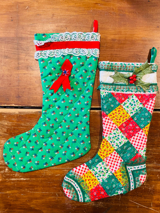 Country Christmas Stocking- Vintage