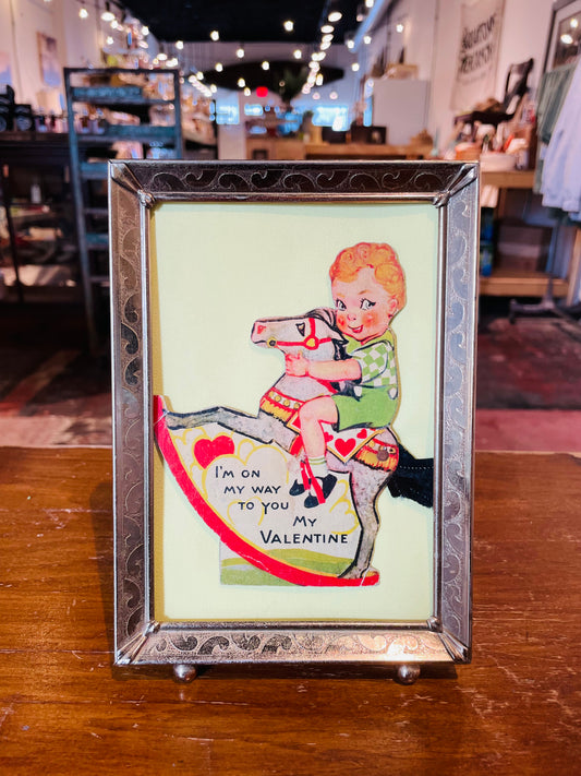 Framed Vintage Valentines Card- Vintage