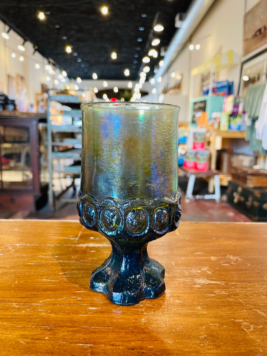 Tiffin Blue Green Water Goblet- Vintage
