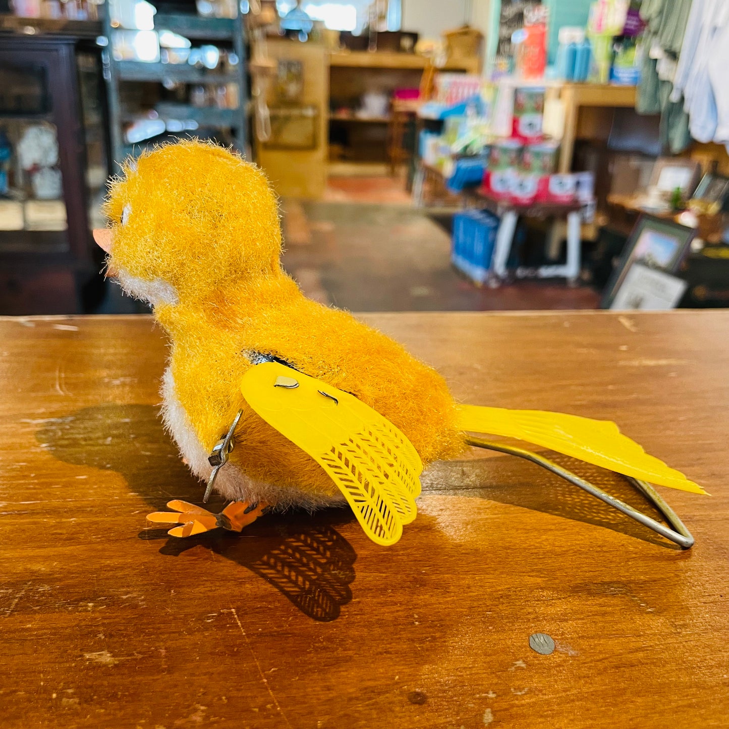 Hopping Yellow Birdie Windup Toy- Vintage