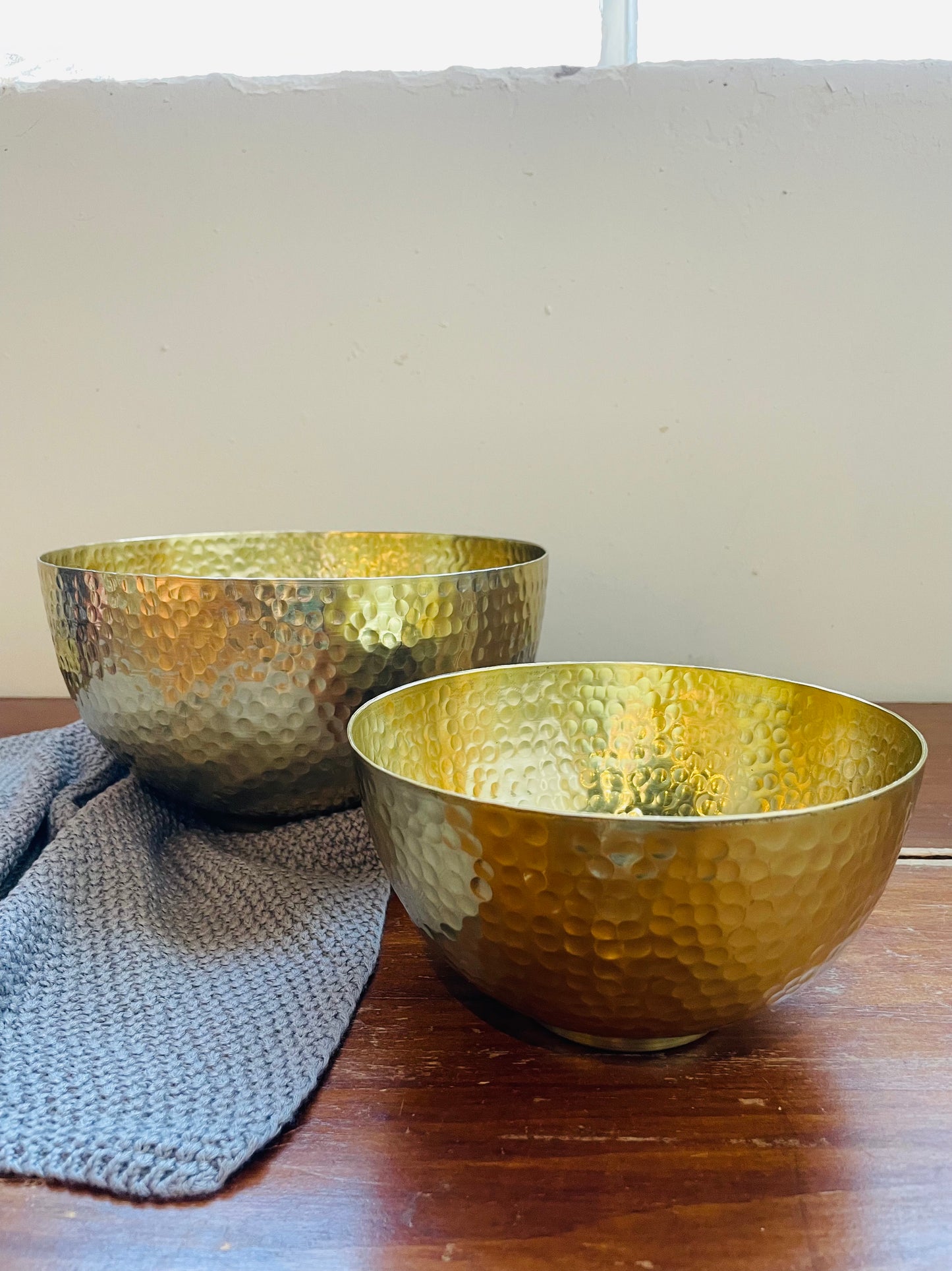 Hammered Gold Finish Bowls- Set of 2